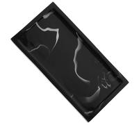 LIGHTAOTAO Black Resin Countertop Makeup Storage Tray Marble Pattern, Multi-functional Vanity Tray for Bathroom Counters and Nightstands, Decorative Organizer for Cosmetics and Jewelry