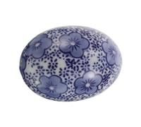 LIGHTAOTAO Blue and White Porcelain Floating Egg Figurine for Fish Tank or Easter Basket, Chinoiserie Ceramic Decor with Glossy Floral Patterns, Easy to Clean and Elegant Spring Party