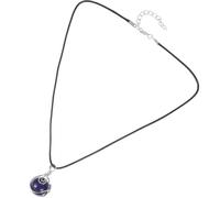 LIGHTAOTAO Blue Natural Stone Crystal Pendant Necklace Pu Cord, Decorative Small Stone Pendant for Party and Vacation Decorating Use, Promotes Growth and Protects from Malignant Effects