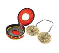 LIGHTAOTAO Brass Yoga Meditation Cymbals Bell Set with Dual Dragon Design, Handmade Percussion Instrument for Spiritual Sound, Includes Random Color Storage Bag, Nepalese Handmade Cymbals Chimes