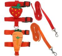 LIGHTAOTAO Bunny Leash Harness Set with Stylish Design 2 Sets Polyester Breathable Material Prevents Pet from Breaking Free for Small Pets for Rabbits and Bunnies