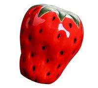 LIGHTAOTAO Ceramic Strawberry Shaped Tea Cover Holder and Teacup Lid Stand with Lid Holding Function and Creative Design, for Tea Play and Collection, Red Ornament for Home Décor