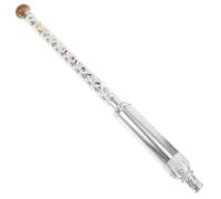 LIGHTAOTAO Chinese Ethnic Vertical Bawu Wind Instrument G Tuning Detachable Bamboo Stainless Steel ABS Material for Concerts Blue and White Porcelain Style