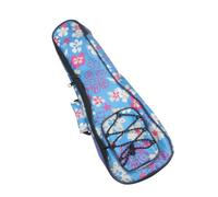 LIGHTAOTAO Cotton Padded Ukulele Bag 21 Inch with Double Shoulder Backpack Design and Reinforced Handle for Men and Women, Stylish Floral Plaid Pattern, Protective Storage with Front Mesh