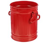 LIGHTAOTAO Creative Iron Desk Trash Can and Pen Storage Container Multi Functional Red Desktop Garbage Bin for Makeup Brushes and Office Supplies Chic Holder for Home and Living Organization