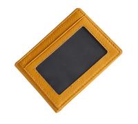 LIGHTAOTAO Credits Card Holder Cards Organizer Genuine Leather Multi-Function Leather with Compact Design Yellow for Travel Use Suitable for Teachers and Office Employees