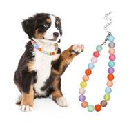 LIGHTAOTAO Cute Candy Color Dog Necklace Collar Adjustable Beaded Pet Jewelry for Small Dogs Puppies Stylish Comfortable and Accessories for Weddings Parties