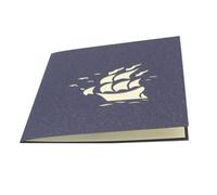LIGHTAOTAO D Sailboat Graduation Greeting Card with Envelope, Portable and Lightweight Paper Pop-up Card for Friends and Family, Realistic Blue Three-dimensional Design for Congratulations