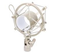 LIGHTAOTAO Detachable Desktop Microphone Stand Shock Mount White Metal Mic Holder for Recording Studio Broadcast and Live Streaming