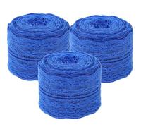 LIGHTAOTAO DIY Sewing Lace Ribbon Blue Fabric 4.5Cm Wide Non-Elastic Trim 3 Rolls 10 Meters for Clothing and Costume Embellishment