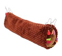 LIGHTAOTAO Double-Layer Hanging Hamster Tunnel Hammock Insulated for Sugar Glider and Guinea Pig Cage, Soft Coffee-Colored Small Animal Hideout for Play and Rest