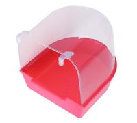 LIGHTAOTAO Eco-friendly Semi-cover Parakeet for and Cage Plastic Bird Bath with Bird Shower Bowl and Parrot Bathing Accessories Canary