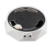 LIGHTAOTAO Electric Cat Toy Interactive Turntable Simulating Hunting Experience Burrowing Mouse Action White Abs Plastic Powered by 3 X Aa Batteries for Pet Cats Indoor Play