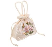 LIGHTAOTAO Embroidered Bag Drawstring Handbag for Women with Silk Material and Proper Capacity, Small Purse for Daily Use and Party, Featuring a Unique Delicate Style and Multipurpose Design