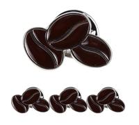 LIGHTAOTAO Espresso Bean Enamel Pin Set, 4Pcs Coffee Beans Badge for Aprons and Clothing, Cartoon Style Zinc Alloy Brooches for Coffee Shop Employees
