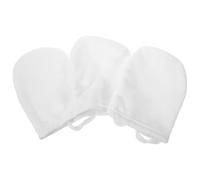 LIGHTAOTAO Facial Cleansing Gloves Face Washing Gloves White 3pcs for Makeup Removal, Reusable Polyester Cotton Pads with Simple Design, Gentle Exfoliating for Daily Skincare