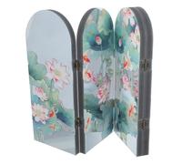 LIGHTAOTAO Foldable 4-panel Desktop Art Screen with Lotus Flower Print, Elegant Acrylic Design Pvc Foam Board Partition for Private Area Creation, Tearoom and Yoga Office Decor in Summer