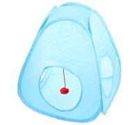 LIGHTAOTAO Foldable Blue Cat Tunnel Indoor Pet Tent Multipurpose Small Cat House Washable Play Tube for Indoor and Kittens
