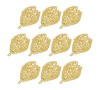 LIGHTAOTAO Four-petal Flower Pendant Charms Fine Workmanship 24k Gold Copper 10pcs with Hollow Design for Jewelry Making Suitable for Bracelet and Sweater Chain Creation