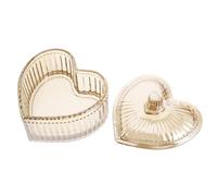 LIGHTAOTAO Glass Storage Jar Jewelry Organizer and Display Container Orange 188ml Heart Shaped with Lid Candy Storage Jar Space-saving for Home Use and Dressing Tables