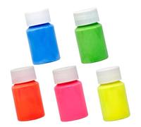 LIGHTAOTAO Glow Dark Paint Luminous Paint Fluorescent Neon Water-based 5pcs (15g Each) Orange Yellow Green Blue Pink for Crafts Nails Graffiti Festivals Parties