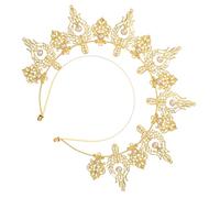 LIGHTAOTAO Golden Alloy Pearl Wedding Crown Bridal Headband with Timeless Elegance, Securely Stays in Place, Gr ostume Accessories for Weddings and Proms
