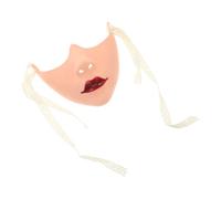 LIGHTAOTAO Hand Painted Half Face Mask with Red Lips Elegant Masquerade Costume for Women for Carnival Halloween and Theatrical Performances Unique Artistic Design