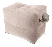 LIGHTAOTAO Inflatable Travel Footrest Pillow for Airplane and Office, Adjustable Height Gray Double-Layer Foot Rest Cushion with Press Valve, Portable Leg Rest for Flying and Home Use