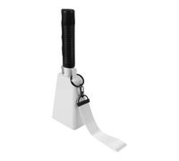 LIGHTAOTAO Large 9 Inch White Metal Cowbell with Wrist Strap, Lightweight Handheld Design and Curved Bell Structure, for Fans Cheering at Away Matches and Stadium Sporting Events