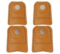 LIGHTAOTAO Leather Thimbles and Reduces Fatigue Increases Piercing Power 4pcs Micro Coin Thimble Structure Pu and Metal Material Includes Storage Box for Quilting and Pin Needle Craft
