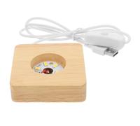 LIGHTAOTAO LED Light Display Base Easy to Use and Wooden Crystal Ball with Illuminating Square Specimens , Minimalist Modern Stand Snow Globe for Offices and Commercial Spaces