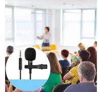 LIGHTAOTAO Lightweight Clip-On Lavalier Microphone Omnidirectional 3.5Mm Mic for Computer Mobile Phone Outdoor Lectures and Interviews (Black)