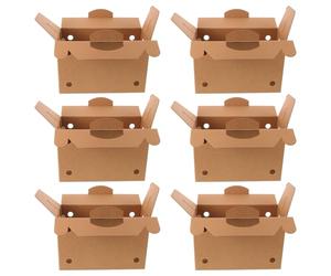 LIGHTAOTAO Live Animal Shipping Box 6Pcs Ventilated Cardboard Carrier with Kraft Handle for Small Pets and Reptiles Transport 12.2X8X5.1