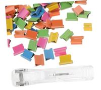 LIGHTAOTAO Metal Clam Clip Dispenser with Refill Clips Paper Clipper for Office and School Document Organization Firm Clamping for Reports and Assignments Random Color