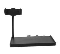 LIGHTAOTAO Microphone Sound Card Tray with Clamp, Small 20x14cm Multifunctional Microphone Stand Shelf for Live Broadcast, Leather Storage Box Included