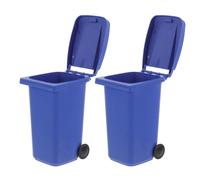 LIGHTAOTAO Mini Plastic Trash Can 2Pcs with Lid Desktop Storage Bin Pen Holder for Office Desk Organiser and Small Wheelie Bin