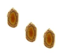 LIGHTAOTAO Natural Agate Stone Slice Pendants Fine Workmanship 3 Pcs Red with Mini Hanging Design Charm Pendant Set for Sweater Zipper and Wind Chime Decorative Accessories