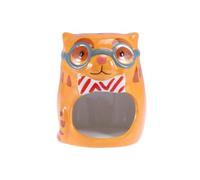 LIGHTAOTAO Owl Design Ceramic Hamster Sleeping Nest Cooling Function Easy to Clean Small Animal Home Decor Summer Shelter in Orange Colour