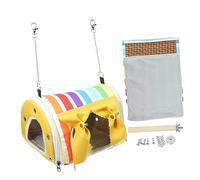LIGHTAOTAO Parrot Sleeping Bed and Hanging Bird Hammock Rainbow Yellow Small Size Soft Fabric Cozy Bird Nest Tent for Cage Use Suitable for Parakeets and