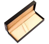 LIGHTAOTAO Pen Case Empty Pen Box Angular Shape with Firm Closure and Pu Leather Black Festival Celebrations Simple and Generous Style for Wrapping for Employees