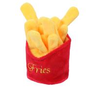 LIGHTAOTAO Pet Dog Chew Plush Food Simulation Squeaky for Dental Health Bite Resistant Soft Plush French Fries Shape Interactive Puppy Molar for Stress Relief and Teeth Cleaning