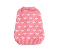 LIGHTAOTAO Pink Dog Sweater with Heart Pattern Knitting Design, Acrylic Fibres Material, Easy Closure for Long Lasting Use, for Everyday Wear and Taking Photos