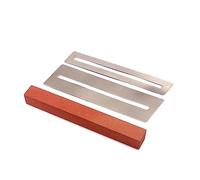 LIGHTAOTAO Polishing Beam Fretboard Protector Sanding Polishing Beam with Grindstone and Stainless Steel, 2pcs Brown Set for Guitar and Bass Fretboards, for DIY Fret Work by Luthiers