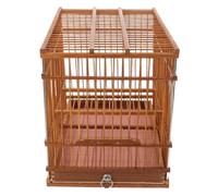 LIGHTAOTAO Portable Bamboo Bird Cage Lightweight Handwoven Rectangular Travel Carrier with Removable Tray and Hook for Budgies Finches Canaries Parakeets Sustainable Retro Decorative Aviary