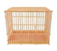 LIGHTAOTAO Portable Bamboo Bird Cage Small Travel Cage with Removable Tray Handwoven Lightweight Rectangular Design for Lovebirds Parakeets Finches Canaries Indoor Outdoor Use