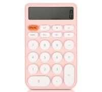 LIGHTAOTAO Portable Pink Calculator with Comfortable Touch, Basic Function Calculator Made of Plastic, Easy to Carry and Lightweight, for School and Gift Use, Includes 2 Button Batteries