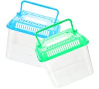 LIGHTAOTAO Portable Plastic Turtle Feeding Box with Large Comfortable Space for Small Pets and Geckos, for Transporting Animals and Living Foods Random Color