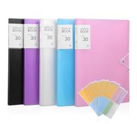 LIGHTAOTAO Presentation Book with 30 Pages and Elastic Fastening, 5Pcs A4 Portfolio Folder for Office Document Management and Certificate Display