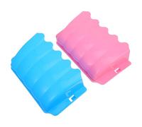 LIGHTAOTAO Rabbit Hay Feeder Rack 2Pcs Small Animal External Feeding Bin for Bunny Guinea Pig Chinchilla Cage Use Blue Pink