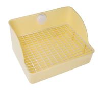 LIGHTAOTAO Rabbit Litter Box Corner Potty Trainer Raised Edges Large Size for Guinea Pigs Chinchillas and Small Animals Pet Toilet Training Tray in Light Beige